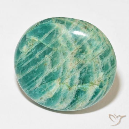 Amazonita verde pinho Natural 44.87ct, oval, Opaco