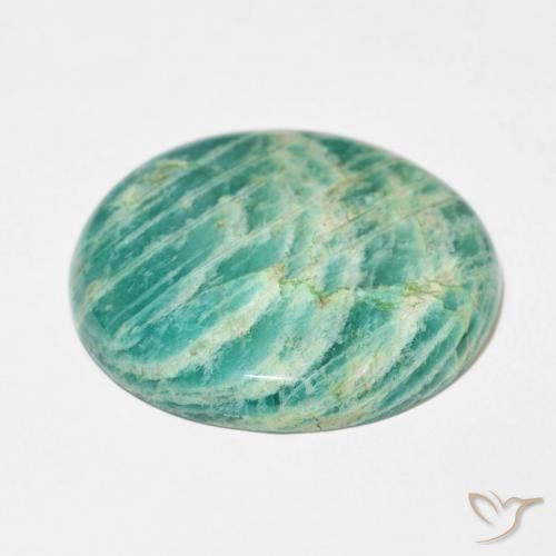 Amazonita verde pinho Natural 44.87ct, oval, Opaco