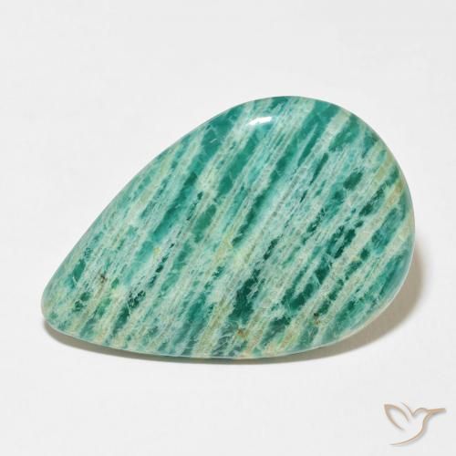 32.33ct Natural Verde Frio Amazonita, Formato de pêra, Opaco