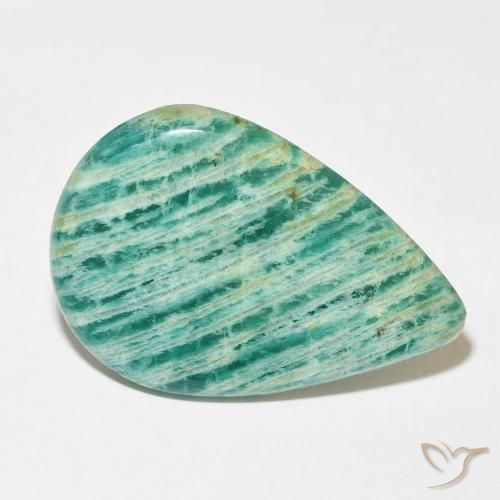 Amazonita Verde Frio Natural 32.33ct, Formato de pêra, Opaco