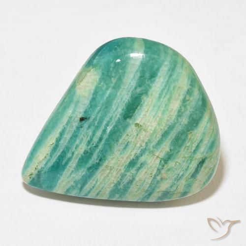 33.61ct Natural Verde médio Amazonita, Formato de pêra, Opaco