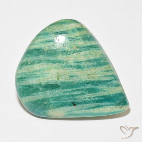 Amazonita Verde médio Natural 33.61ct, Formato de pêra, Opaco