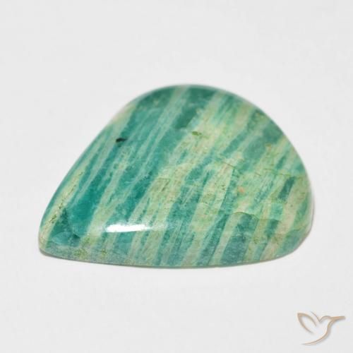 Amazonita Verde médio Natural 33.61ct, Formato de pêra, Opaco