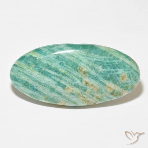 61.60ct Natural verde pinho Amazonita, oval, Opaco