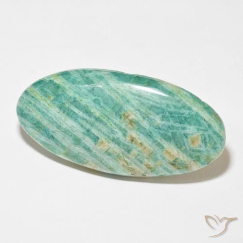Amazonita verde pinho Natural 61.60ct, oval, Opaco