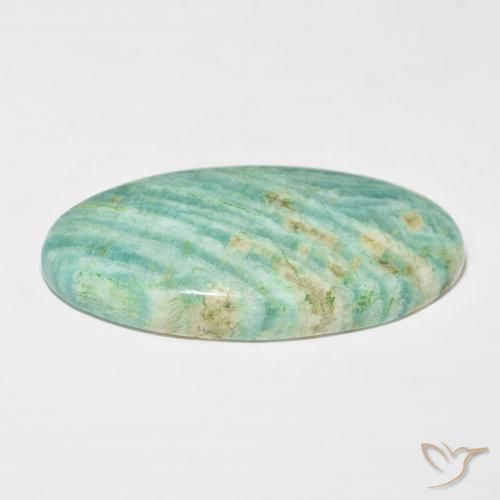 Amazonita verde pinho Natural 61.60ct, oval, Opaco