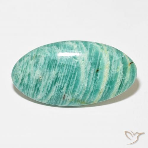 37.25ct Natural Medium Dark-Green Amazonita, oval, Opaco