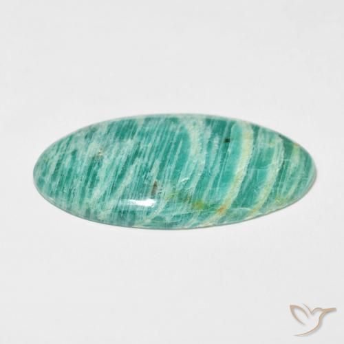 Amazonita Medium Dark-Green Natural 37.25ct, oval, Opaco