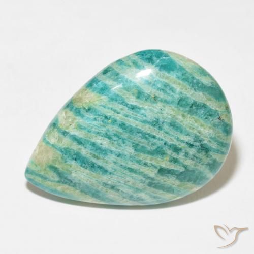 42.08ct Natural Verde médio Amazonita, Formato de pêra, Opaco