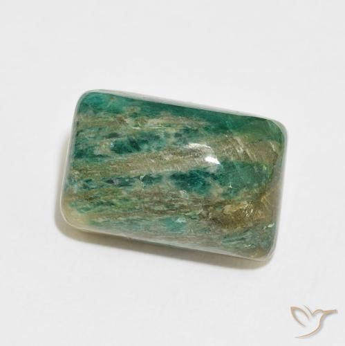 Amazonita Verde médio Natural 12.42ct, Almofada, Opaco