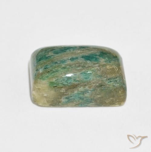 Amazonita Verde médio Natural 12.42ct, Almofada, Opaco
