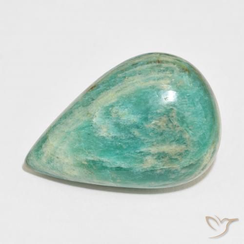 Amazonita Verde médio Natural 32.76ct, Formato de pêra, Opaco