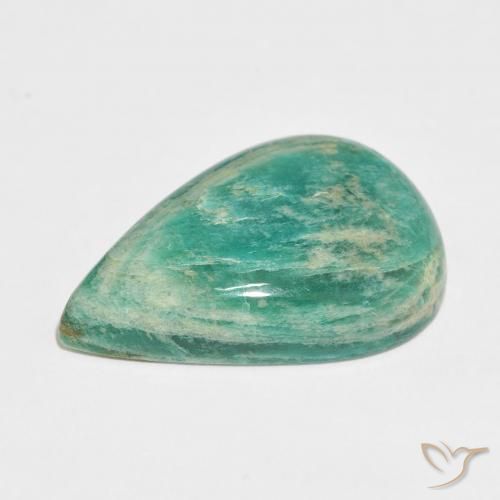 Amazonita Verde médio Natural 32.76ct, Formato de pêra, Opaco