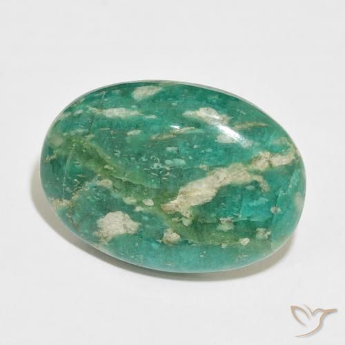 Amazonita Verde escuro Natural 35.84ct, oval, Opaco