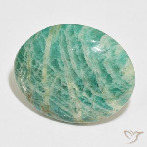 Amazonita Verde Multicolor Natural 41.53ct, oval, Opaco