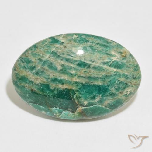 46.30ct Natural Verde Multicolor Amazonita, oval, Opaco