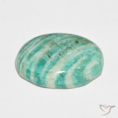Amazonita Verde Multicolor Natural 34.84ct, oval, Opaco
