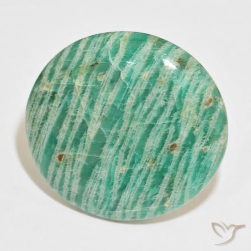 Amazonita Verde Multicolor Natural 81.57ct, oval, Opaco