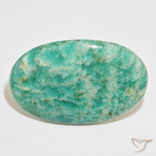61.95ct Natural Verde Multicolor Amazonita, oval, Opaco