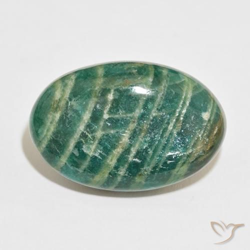 57.90ct Natural Verde escuro Amazonita, oval, Opaco