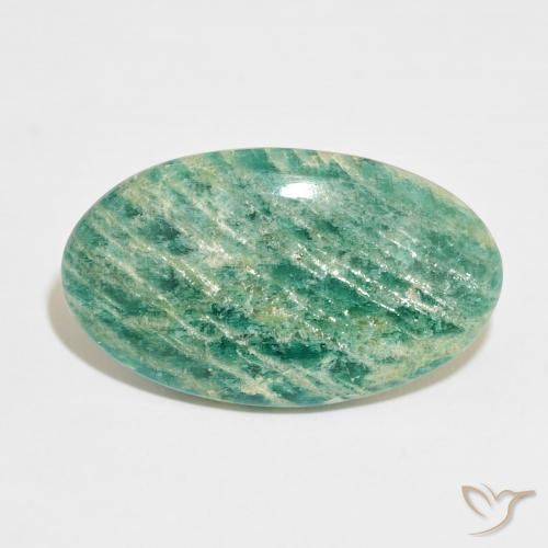 30.25ct Natural Verde escuro Amazonita, oval, Opaco