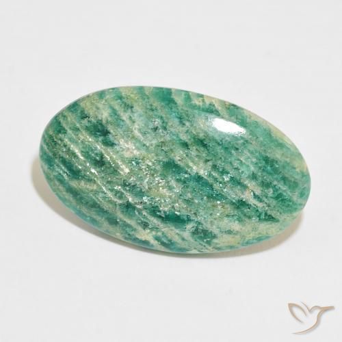 Amazonita Verde escuro Natural 30.25ct, oval, Opaco