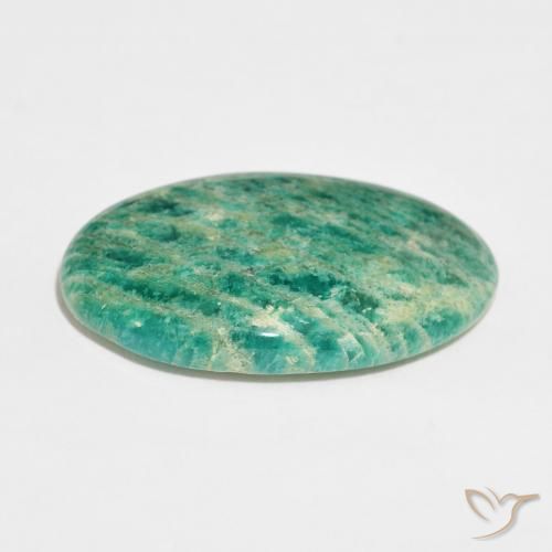 Amazonita Verde escuro Natural 30.25ct, oval, Opaco
