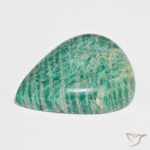 Amazonita Verde Multicolor Natural 68.10ct, Formato de pêra, Opaco