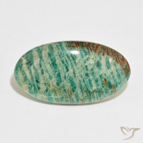 36.78ct Natural Verde Multicolor Amazonita, oval, Opaco
