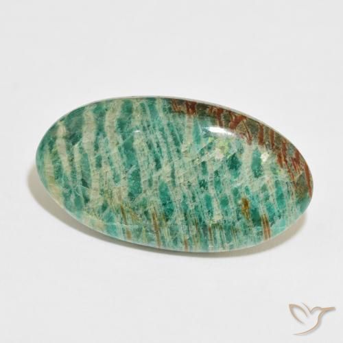 Amazonita Verde Multicolor Natural 36.78ct, oval, Opaco
