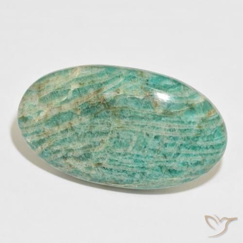 Amazonita Verde médio Natural 92.44ct, oval, Opaco