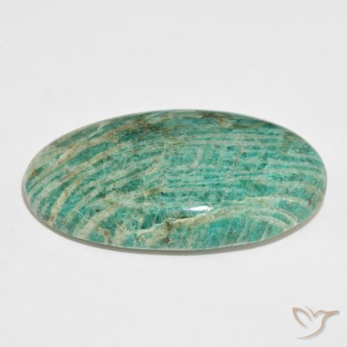 Amazonita Verde médio Natural 92.44ct, oval, Opaco