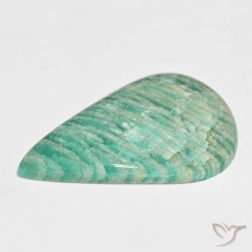 Amazonita Verde Multicolor Natural 104.76ct, Formato de pêra, Opaco