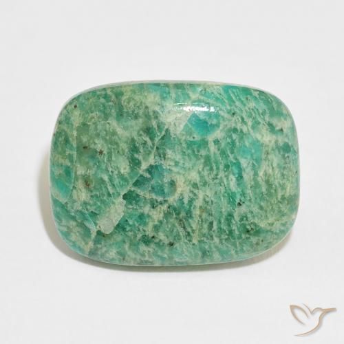 21.63ct Natural Verde médio Amazonita, Almofada, Opaco