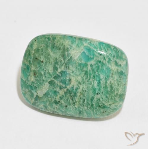 Amazonita Verde médio Natural 21.63ct, Almofada, Opaco