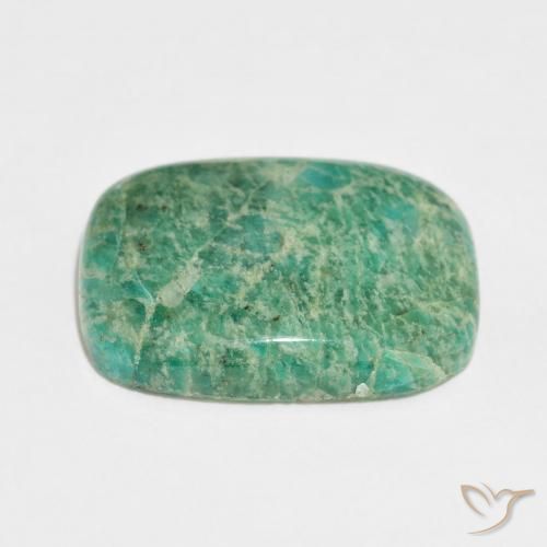 Amazonita Verde médio Natural 21.63ct, Almofada, Opaco