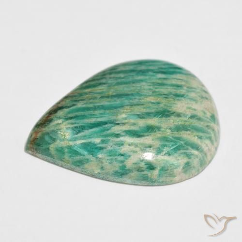 Amazonita Verde médio Natural 46.56ct, Formato de pêra, Opaco