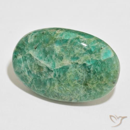 Amazonita Verde Frio Natural 47.77ct, oval, Opaco