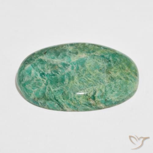 Amazonita Verde Frio Natural 47.77ct, oval, Opaco