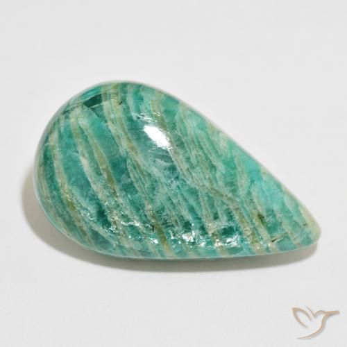 49.01ct Natural verde pinho Amazonita, Formato de pêra, Opaco