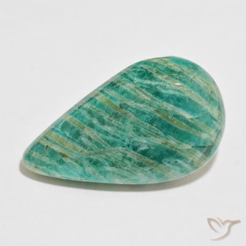 Amazonita verde pinho Natural 49.01ct, Formato de pêra, Opaco