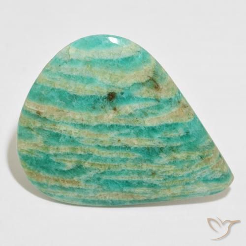 Amazonita verde pinho Natural 29.73ct, Formato de pêra, Opaco