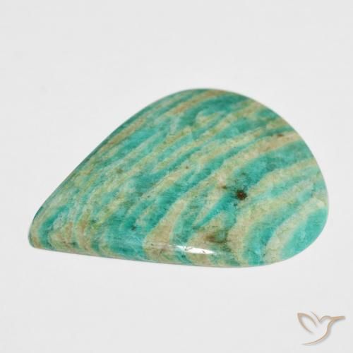 Amazonita verde pinho Natural 29.73ct, Formato de pêra, Opaco