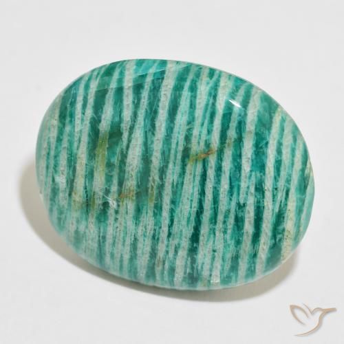 Amazonita Verde médio Natural 52.88ct, oval, Opaco