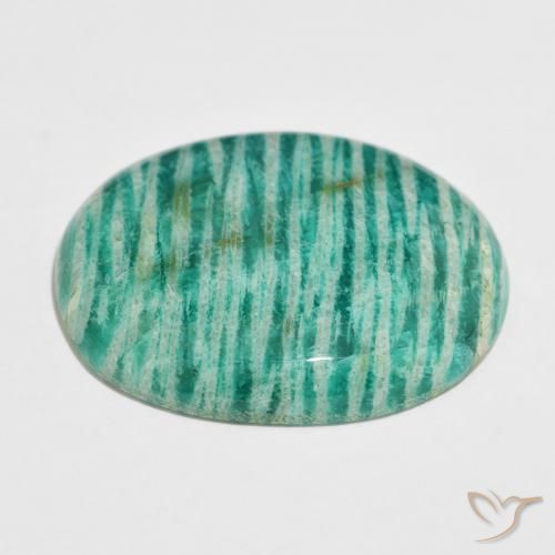 Amazonita Verde médio Natural 52.88ct, oval, Opaco