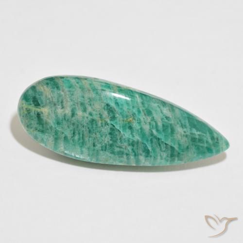 36.21ct Natural Verde Frio Amazonita, Formato de pêra, Opaco