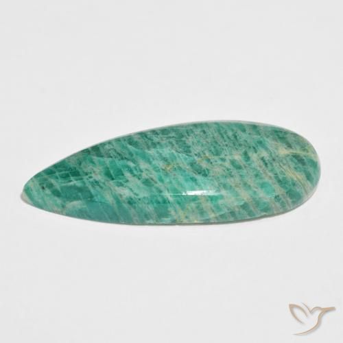 Amazonita Verde Frio Natural 36.21ct, Formato de pêra, Opaco