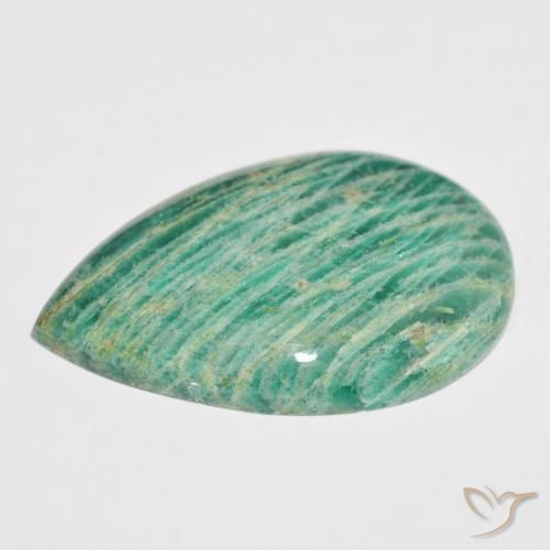 Amazonita Verde médio Natural 70.18ct, Formato de pêra, Opaco