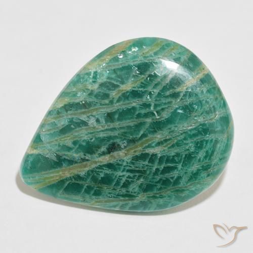 54.15ct Natural verde pinho Amazonita, Formato de pêra, Opaco