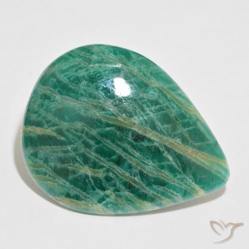 Amazonita verde pinho Natural 54.15ct, Formato de pêra, Opaco